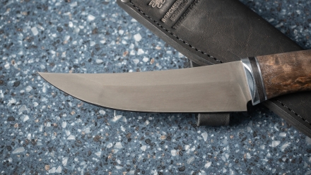 Нож Лесник сталь х12мф рукоять карельская береза коричневая 