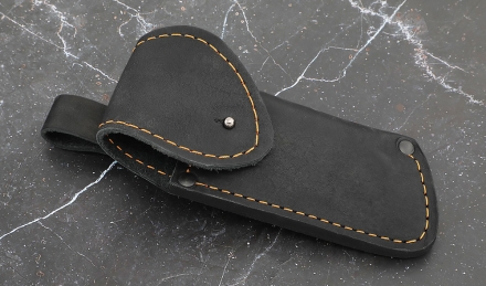 Складной нож "Ястреб" сталь дамаск, накладки карельская береза коричневая