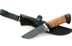 Нож Нырок сталь дамаск, рукоять береста Нож Нырок сталь дамаск, рукоять береста