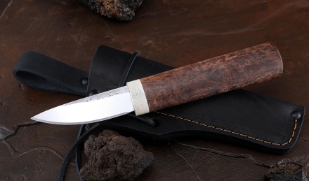 Нож Народа севера-1 сталь Х12МФ рукоять карельская береза коричневая