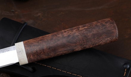 Нож Народа севера-1 сталь Х12МФ рукоять карельская береза коричневая