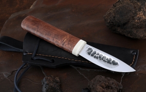 Нож Народа севера-1 сталь Х12МФ рукоять карельская береза коричневая Нож Народа севера-1 сталь Х12МФ рукоять карельская береза коричневая