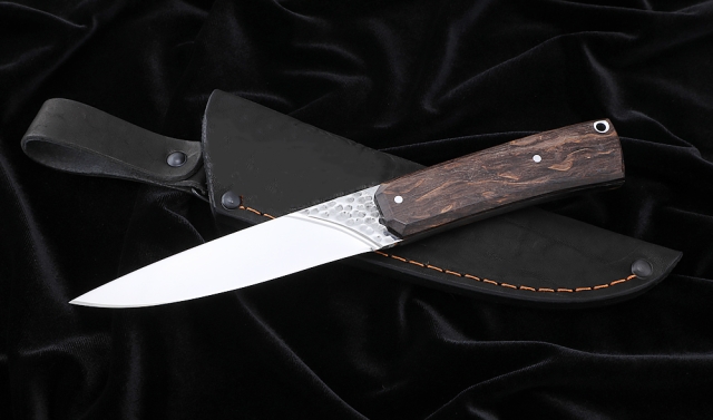 Нож №40 Х12МФ цельнометаллический рукоять карельская береза коричневая (Распродажа) 