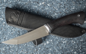 Нож Лесник сталь х12мф рукоять черный граб