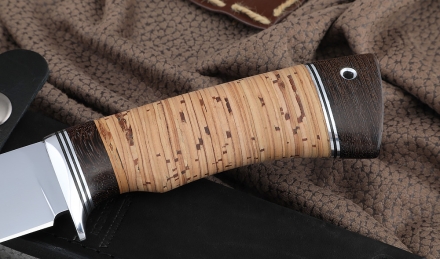 Нож Нептун сталь х12мф с никелем, рукоять береста Нож Нептун сталь х12мф с никелем, рукоять береста