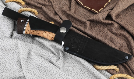 Нож Нептун сталь х12мф с никелем, рукоять береста Нож Нептун сталь х12мф с никелем, рукоять береста