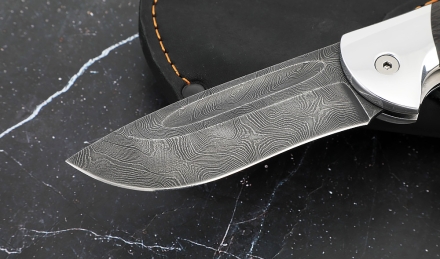 Складной нож "Ястреб" сталь дамаск, накладки венге