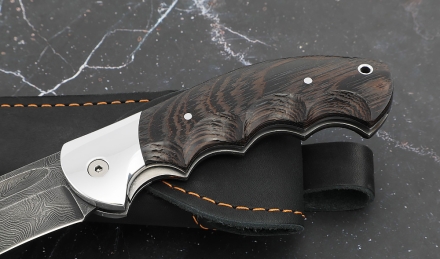 Складной нож "Ястреб" сталь дамаск, накладки венге