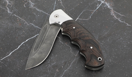 Складной нож "Ястреб" сталь дамаск, накладки венге