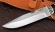 Нож Лидер сталь S390 рукоять черный граб+карельская береза стабилизированная изумруд, мельхиор
