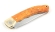 Нож Таежник, складной, сталь Elmax, рукоять накладки карельская береза стабилизированная янтарь