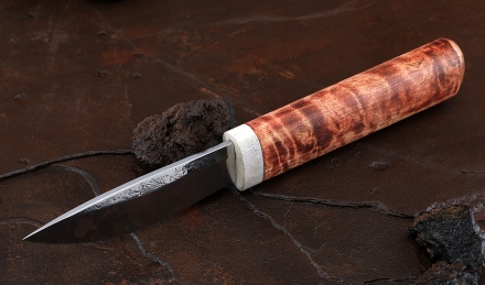 Нож Народа севера-1 сталь Х12МФ кованый дол рукоять стабилизированная карельская береза Нож Народа севера-1 сталь Х12МФ кованый дол рукоять стабилизированная карельская береза