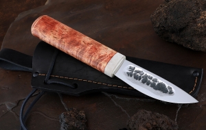 Нож Народа севера-1 сталь Х12МФ кованый дол рукоять стабилизированная карельская береза Нож Народа севера-1 сталь Х12МФ кованый дол рукоять стабилизированная карельская береза