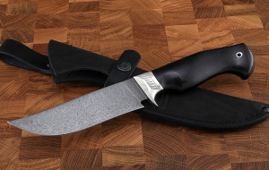 Нож Следопыт Х12МФ рукоять черный граб мельхиор