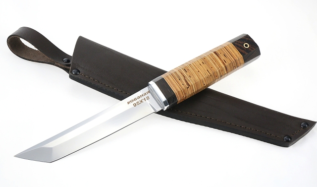 Нож Тантуха сталь 95х18, рукоять береста 