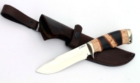 Нож Турист сталь ELMAX, рукоять черный граб и карельская береза с литьем - _MG_5825.jpg