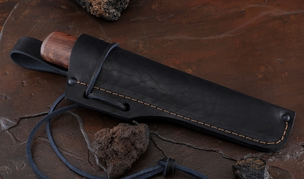 Нож Народа севера 1 сталь Х12МФ кованый дол рукоять карельская береза коричневая