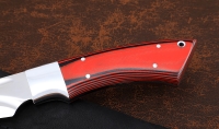 Нож Волк цельнометаллический, сталь 95х18, долы, рукоять G10 красная (распродажа) - Нож Волк цельнометаллический, сталь 95х18, долы, рукоять G10 красная (распродажа)