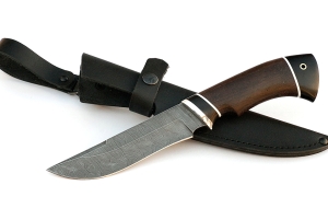 Нож Русак сталь дамаск, рукоять венге-черный граб