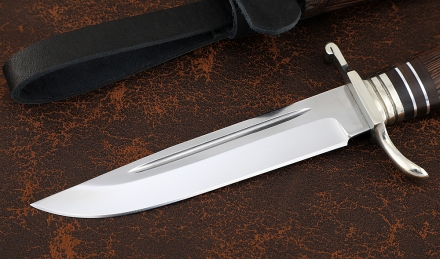 Реплика Финки нескладная НКВД S390 мельхиор рукоять и ножны венге Реплика Финки нескладная НКВД S390 мельхиор рукоять и ножны венге