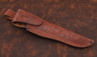 Нож Ирбис дамаск ламинированный с долом черный граб железное дерево карбон - Нож Ирбис дамаск ламинированный с долом черный граб железное дерево карбон