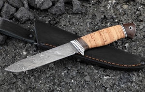 Нож Скиф дамаск рукоять береста