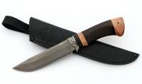 Нож Барракуда сталь булат, рукоять черный граб-кап, мельхиор - IMG_4634.jpg