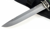 Нож Лидер-2 сталь Elmax рукоять карельская береза стабилизированная хаки, мельхиор - Нож Лидер-2 сталь Elmax рукоять карельская береза стабилизированная хаки, мельхиор