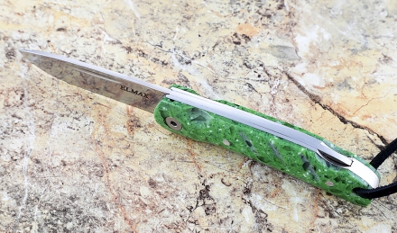 Складной нож Колибри, сталь Elmax, рукоять накладки акрил зеленый Складной нож Колибри, сталь Elmax, рукоять накладки акрил зеленый