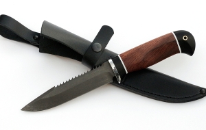 Нож Рыболов-1 сталь Х12МФ, рукоять бубинга-черный граб