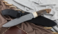 Нож Медведь сталь К340, рукоять карельская береза рог лося (распродажа)