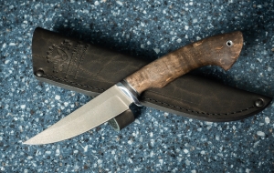 Нож Лютик сталь х12мф рукоять стабилизированная карельская береза коричневая 