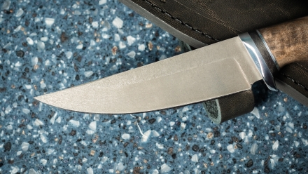 Нож Лютик сталь х12мф рукоять стабилизированная карельская береза коричневая Нож Лютик сталь х12мф рукоять стабилизированная карельская береза коричневая