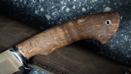 Нож Лютик сталь х12мф рукоять стабилизированная карельская береза коричневая Нож Лютик сталь х12мф рукоять стабилизированная карельская береза коричневая