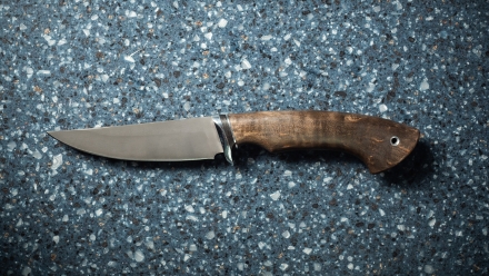 Нож Лютик сталь х12мф рукоять стабилизированная карельская береза коричневая Нож Лютик сталь х12мф рукоять стабилизированная карельская береза коричневая