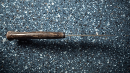 Нож Лютик сталь х12мф рукоять стабилизированная карельская береза коричневая Нож Лютик сталь х12мф рукоять стабилизированная карельская береза коричневая