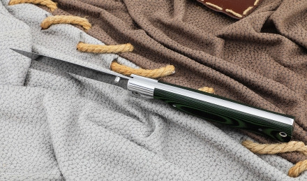 Нож складной филейный сталь 95х18, накладки G10 зеленые 
