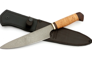 Кухонный нож Шеф №5 сталь Х12МФ, рукоять береста