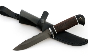 Нож Рыболов-1 сталь Х12МФ, рукоять венге-черный граб