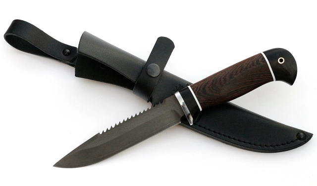 Нож Рыболов-1 сталь Х12МФ, рукоять венге-черный граб 