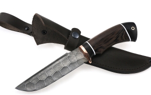 Нож Алтай сталь дамаск полный камень венге черный граб