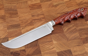 Нож Узбекский ELMAX падук резной с инкрустацией Нож Узбекский ELMAX падук резной с инкрустацией