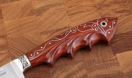 Нож Узбекский ELMAX падук резной с инкрустацией Нож Узбекский ELMAX падук резной с инкрустацией