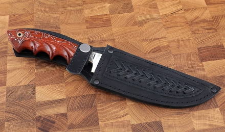 Нож Узбекский ELMAX падук резной с инкрустацией Нож Узбекский ELMAX падук резной с инкрустацией