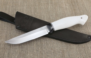 Нож Охотник сталь У8А рукоять акрил белый 