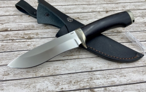 Нож "Амур"  сталь Elmax, рукоять черный граб и мельхиор (распродажа)