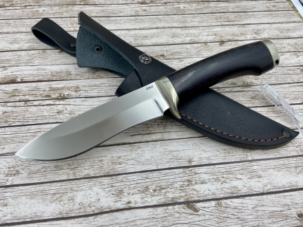 Нож "Амур"  сталь Elmax, рукоять черный граб и мельхиор (распродажа)