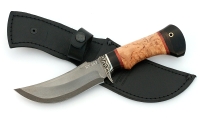 Нож Бобр сталь булат, рукоять черный граб-карельская береза, мельхиор - IMG_4606.jpg