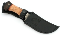 Нож Бобр сталь булат, рукоять черный граб-карельская береза, мельхиор - IMG_4608.jpg