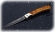 Складной нож Мексиканец, сталь булат, рукоять накладки карельская береза стабилизированная янтарь